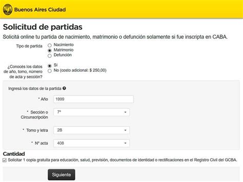 Solicitud de partidas .